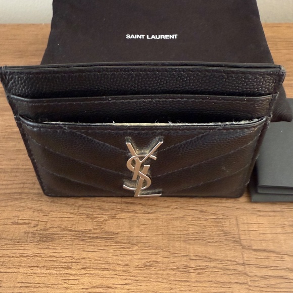 YSL card holder with silver hardware - Picture 7 of 8
